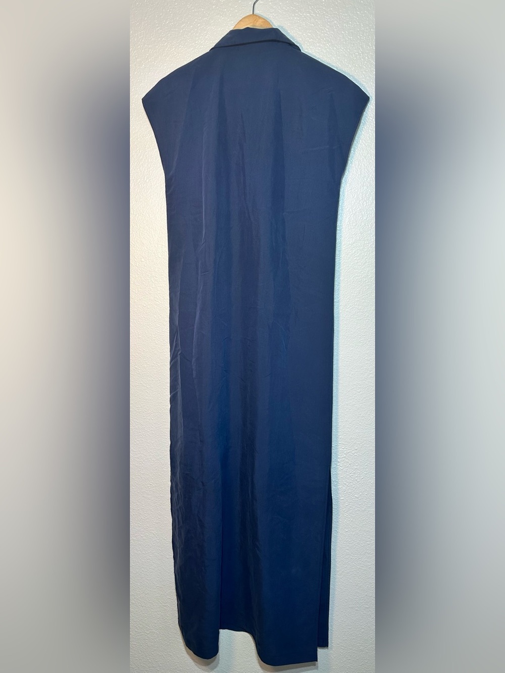 Tommy Bahama Navy Button Front side slit Cap Sleeve Maxi Dress Women’s - Picture 3 of 6